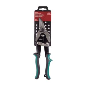 Ace Chrome Molybdenum Steel Straight Cut Aviation Snip Black and Green 10inch XM18010349